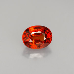 1.29 ct Orange Spessartite Garnet Gemstone, Spessartite Garnet Gem in Oval Facet Shape for Sale.