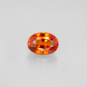 0.98 ct Orange Spessartite Garnet Gemstone, Spessartite Garnet Gem in Oval Facet Shape for Sale.