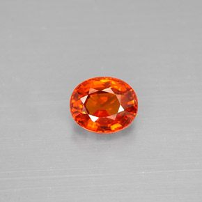 0.98 ct Orange Spessartite Garnet Gemstone, Spessartite Garnet Gem in Oval Facet Shape for Sale.