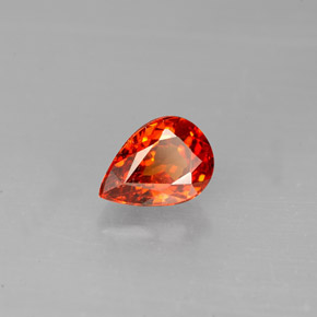 1.39 ct Orange Spessartite Garnet Stone, Natural Spessartite Garnet in Pear Facet Shape for Sale