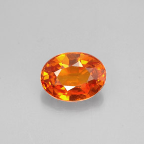 1.09 ct Orange Spessartite Garnet Gemstone, Spessartite Garnet Gem in Oval Facet Shape for Sale.