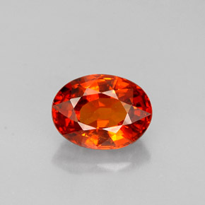 1.24 ct Orange Spessartite Garnet Gemstone, Spessartite Garnet Gem in Oval Facet Shape for Sale.
