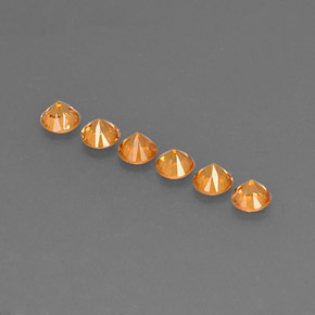 Spessartite Garnet Gemstone in 3.5 mm (calibrated) Size for Sale, Spessartite Garnet Stone in Orange Color