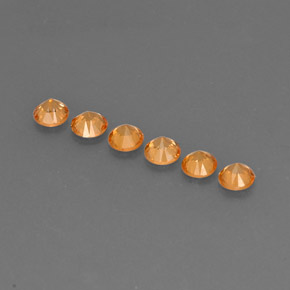 Spessartite Garnet Gemstone in 3.5 mm (calibrated) Size for Sale, Spessartite Garnet Stone in Orange Color