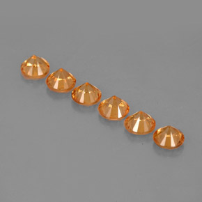 Spessartite Garnet Gemstone in 3.5 mm (calibrated) Size for Sale, Spessartite Garnet Stone in Orange Color