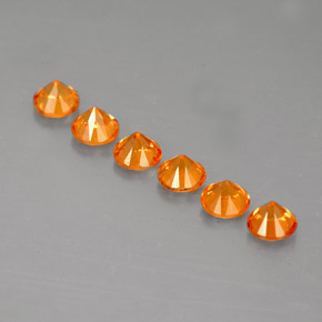 Spessartite Garnet Gemstone in 3.5 mm (calibrated) Size for Sale, Spessartite Garnet Stone in Orange Color