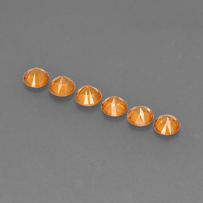 Spessartite Garnet Gemstone in 3.5 mm (calibrated) Size for Sale, Spessartite Garnet Stone in Orange Color