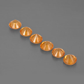 Spessartite Garnet Gemstone in 3.7 mm Size for Sale, Spessartite Garnet Stone in Orange Color