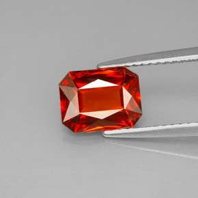 2.42 ct Red Spessartite Garnet Gemstone, Spessartite Garnet Gem in Octagon / Scissor Cut Shape for Sale.
