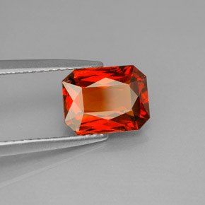 2.42 ct Red Spessartite Garnet Stone, Natural Spessartite Garnet in Octagon / Scissor Cut Shape for Sale