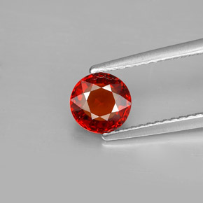 1.28 ct Orange Spessartite Garnet Gemstone, Spessartite Garnet Gem in Round Facet Shape for Sale.