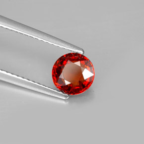 1.28 ct Orange Spessartite Garnet Stone, Natural Spessartite Garnet in Round Facet Shape for Sale