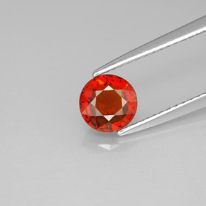 1.21 ct Orange Spessartite Garnet Gemstone, Spessartite Garnet Gem in Round Facet Shape for Sale.