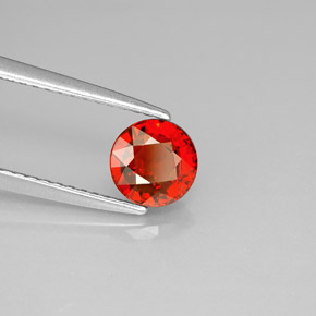 1.21 ct Orange Spessartite Garnet Stone, Natural Spessartite Garnet in Round Facet Shape for Sale