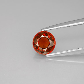 1.10 ct Orange Spessartite Garnet Gemstone, Spessartite Garnet Gem in Round Facet Shape for Sale.