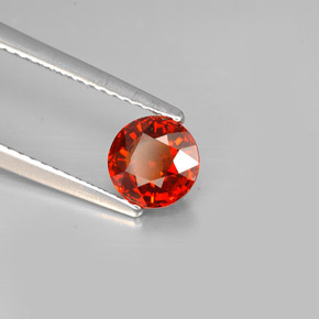 1.24 ct Orange Spessartite Garnet Stone, Natural Spessartite Garnet in Round Facet Shape for Sale