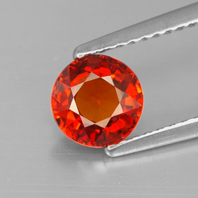 1.10 ct Orange Spessartite Garnet Gemstone, Spessartite Garnet Gem in Round Facet Shape for Sale.