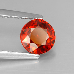 1.10 ct Orange Spessartite Garnet Stone, Natural Spessartite Garnet in Round Facet Shape for Sale
