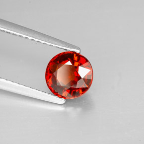 1.38 ct Red Spessartite Garnet Stone, Natural Spessartite Garnet in Round Facet Shape for Sale