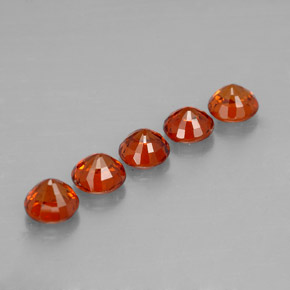 Spessartite Garnet Gemstone in 4.2 mm Size for Sale, Spessartite Garnet Stone in Mandarin Orange Color