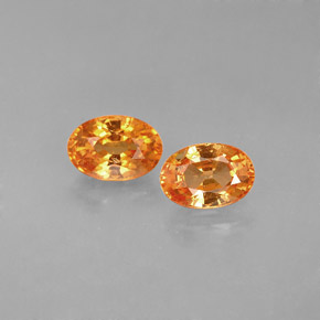 1.60 ct Orange Spessartite Garnet Gemstone, Spessartite Garnet Gem in Oval Facet Shape for Sale.