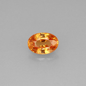 0.71 ct Orange Spessartite Garnet Gemstone, Spessartite Garnet Gem in Oval Facet Shape for Sale.