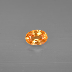 0.72 ct Orange Spessartite Garnet Gemstone, Spessartite Garnet Gem in Oval Facet Shape for Sale.