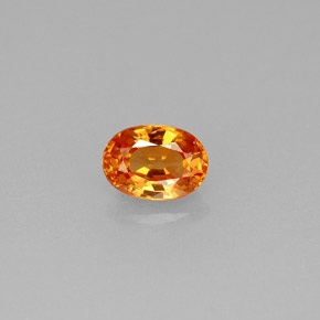 0.61 ct Orange Spessartite Garnet Gemstone, Spessartite Garnet Gem in Oval Facet Shape for Sale.