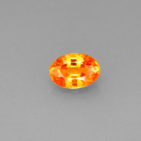 0.63 ct Orange Spessartite Garnet Gemstone, Spessartite Garnet Gem in Oval Facet Shape for Sale.