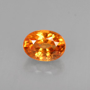 0.78 ct Orange Spessartite Garnet Gemstone, Spessartite Garnet Gem in Oval Facet Shape for Sale.