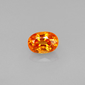0.80 ct Orange Spessartite Garnet Gemstone, Spessartite Garnet Gem in Oval Facet Shape for Sale.