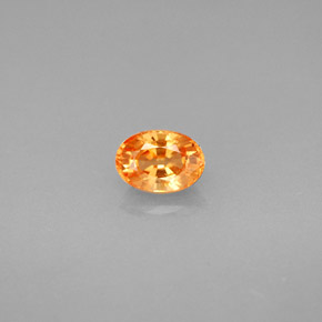 0.72 ct Orange Spessartite Garnet Gemstone, Spessartite Garnet Gem in Oval Facet Shape for Sale.