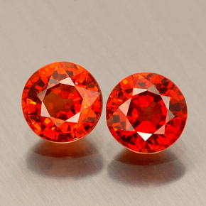 1.35 ct Orange Spessartite Garnet Gemstone, Spessartite Garnet Gem in Round Facet Shape for Sale.