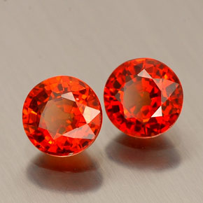 1.35 ct Orange Spessartite Garnet Stone, Natural Spessartite Garnet in Round Facet Shape for Sale