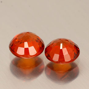 Spessartite Garnet Gemstone in 5 mm (calibrated) Size for Sale, Spessartite Garnet Stone in Mandarin Orange Color