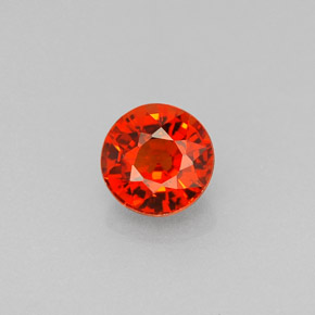 0.80 ct Orange Spessartite Garnet Gemstone, Spessartite Garnet Gem in Round Facet Shape for Sale.