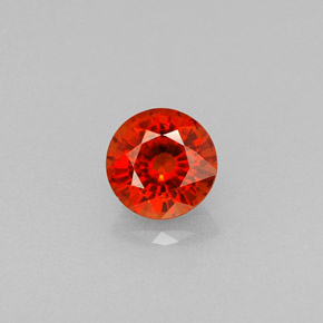 0.64 ct Orange Spessartite Garnet Gemstone, Spessartite Garnet Gem in Round Facet Shape for Sale.