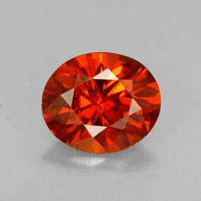 1.73 ct Orange Spessartite Garnet Gemstone, Spessartite Garnet Gem in Oval Facet Shape for Sale.