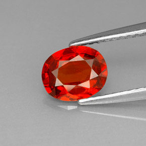 1.25 ct Orange Spessartite Garnet Gemstone, Spessartite Garnet Gem in Oval Facet Shape for Sale.