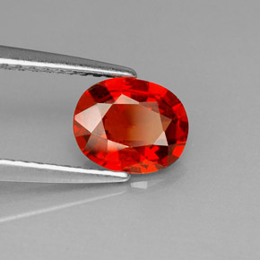 1.25 ct Orange Spessartite Garnet Stone, Natural Spessartite Garnet in Oval Facet Shape for Sale