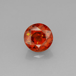 1.27 ct Orange Spessartite Garnet Gemstone, Spessartite Garnet Gem in Round Facet Shape for Sale.