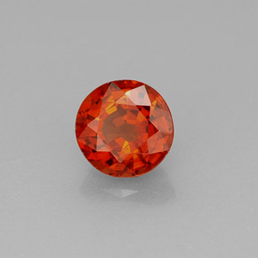1.27 ct Orange Spessartite Garnet Stone, Natural Spessartite Garnet in Round Facet Shape for Sale