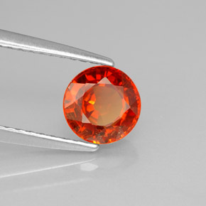 1.28 ct Orange Spessartite Garnet Stone, Natural Spessartite Garnet in Round Facet Shape for Sale