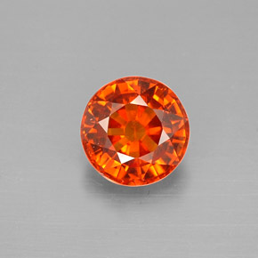 1.12 ct Orange Spessartite Garnet Gemstone, Spessartite Garnet Gem in Round Facet Shape for Sale.