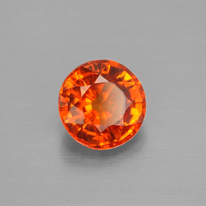 1.12 ct Orange Spessartite Garnet Stone, Natural Spessartite Garnet in Round Facet Shape for Sale