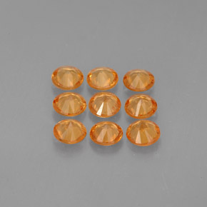 Spessartite Garnet Gemstone in 3.5 mm (calibrated) Size for Sale, Spessartite Garnet Stone in Mandarin Orange Color