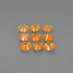 Spessartite Garnet Gemstone in 3.5 mm (calibrated) Size for Sale, Spessartite Garnet Stone in Mandarin Orange Color