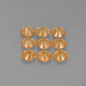 Spessartite Garnet Gemstone in 3.5 mm (calibrated) Size for Sale, Spessartite Garnet Stone in Mandarin Orange Color