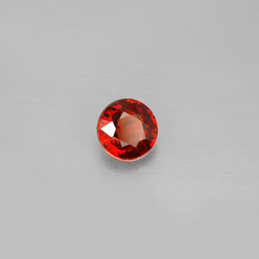 0.79 ct Red Spessartite Garnet Stone, Natural Spessartite Garnet in Round Facet Shape for Sale