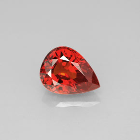 2.61 ct Orange Spessartite Garnet Gemstone, Spessartite Garnet Gem in Pear Facet Shape for Sale.
